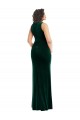 Sleeveless Square Neck Stretch Velvet Dark Green Long Semi Formal Evening Dress / Prom Dress / Bridesmaid Dress Bath