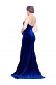 Sleeveless Strapless Stretch Velvet Royal Blue Sweep Train Formal Evening Gown / Prom Dress / Bridesmaid Dress Bath