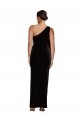 Sleeveless One Shoulder Stretch Velvet Black Long Formal Evening Gown / Prom Dress / Bridesmaid Dress Bath