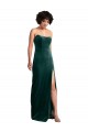 Sleeveless Strapless Stretch Velvet Dark Green Long Black Tie Evening Gown / Prom Dress / Bridesmaid Dress Bath